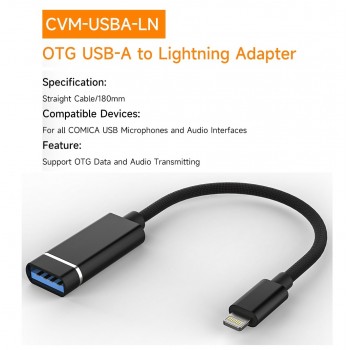 Comica CVM-USBA-LN OTG USB-A Lightning Audio Кабель адаптер
