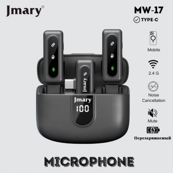 Jmary MW-17 Беспроводной микрофон 2.4GHz для мобильный телефон Тип-С MW-17