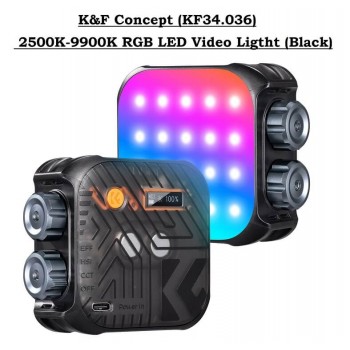 K&F Concept KF34.036 RGB LED Video Ligtht 2500K-9900K (Black)