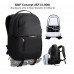 K&F Concept (KF13.300) Рюкзак 25л. 1 фотоаппарат+3 объектива или аксессуара, ноутбук 14-16 дюймов с чехлом от дождя, ремень для штатива Black